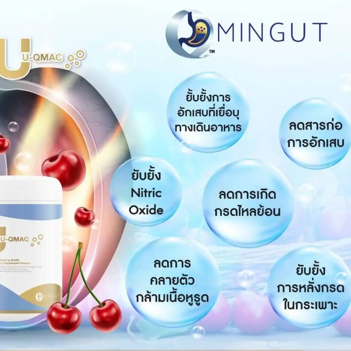 ยูคิวแมค แก้โรคกรดไหลย้อน แสบร้อนกลางอก เรอเหม็นเปรี้ยว จุกแน่น ขมคอ กรดเกินในกระเพาะ อาหารไม่ย่อย ท้องอืด