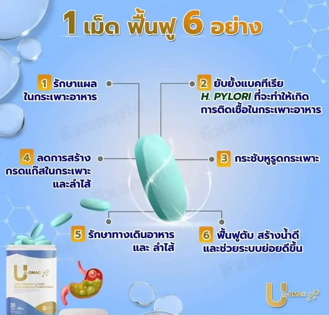 ยูคิวแมค แก้โรคกรดไหลย้อน แสบร้อนกลางอก เรอเหม็นเปรี้ยว จุกแน่น ขมคอ กรดเกินในกระเพาะ อาหารไม่ย่อย ท้องอืด